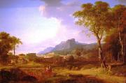 Pierre-Henri de Valenciennes A Capriccio of Rome with the Finish of a Marathon oil on canvas